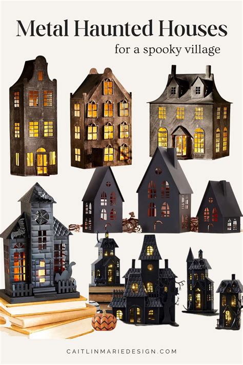 metal halloween tabletop haunted houses